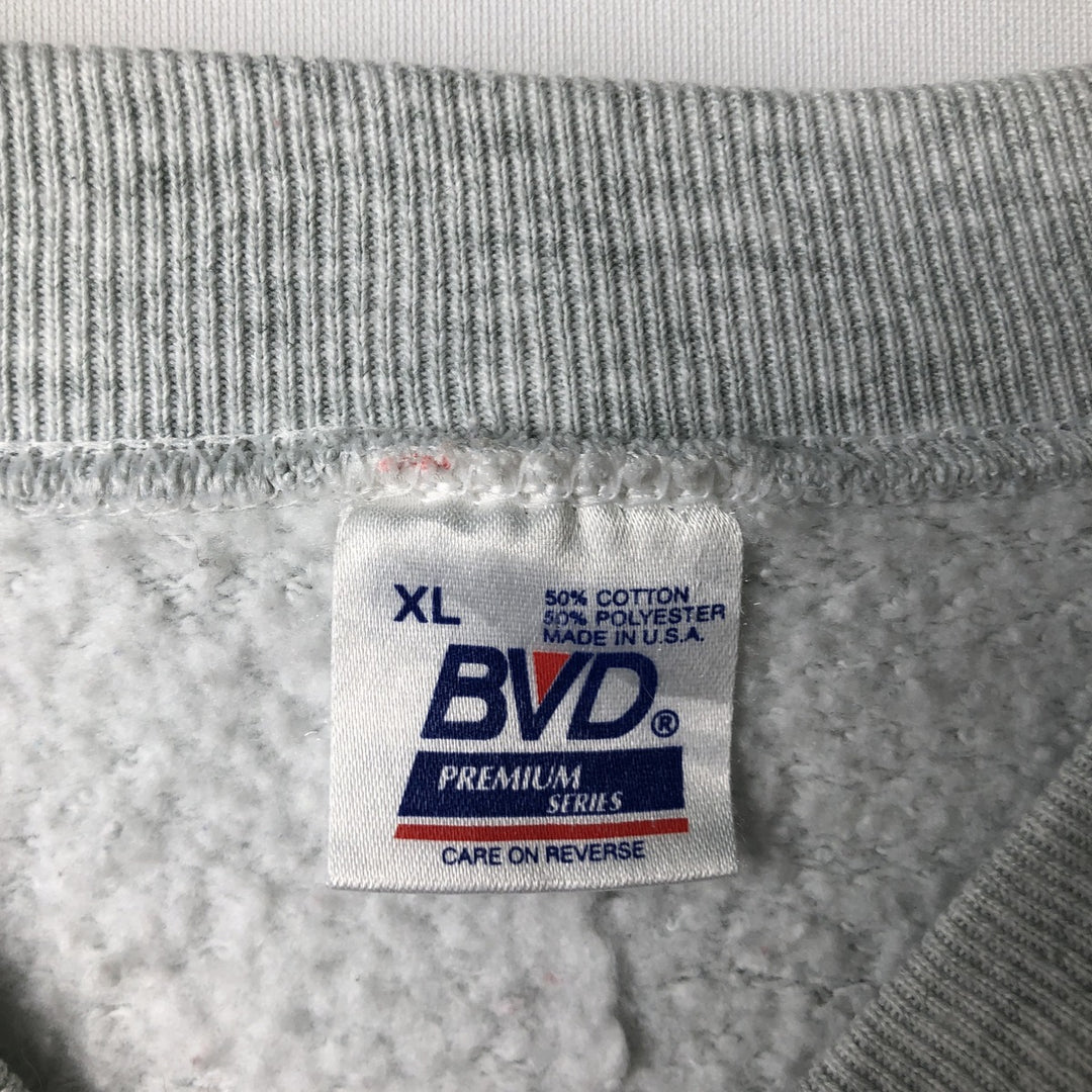90'S BLD PREMIUM SERIES Floral Print Sweatshirt, Made in USA, Men's XL (approx.) Vintage cotton gray type Vintage Second Hand