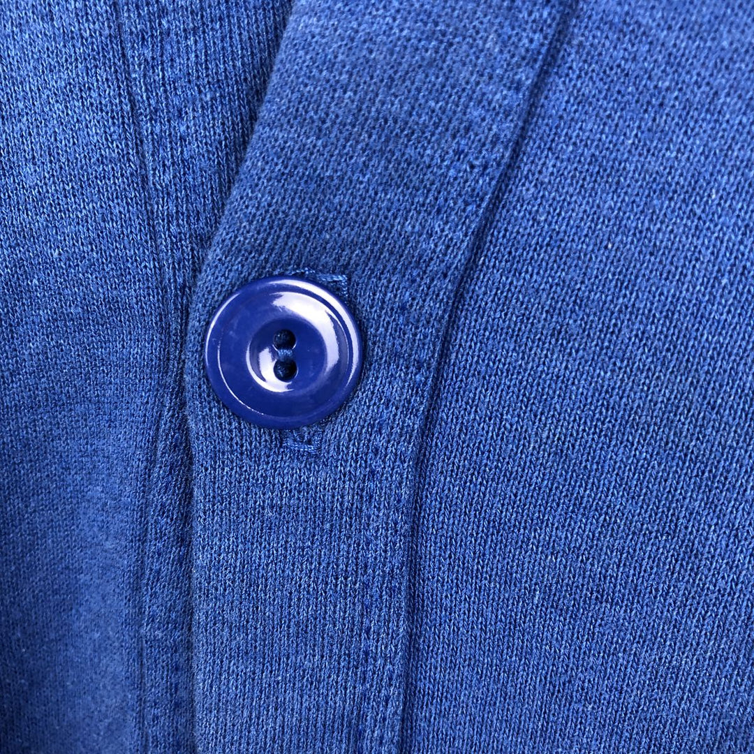 90'S Jerzees Cardigan, Made in USA, Men's XL equivalent, Vintage cotton blue type Vintage Second Hand