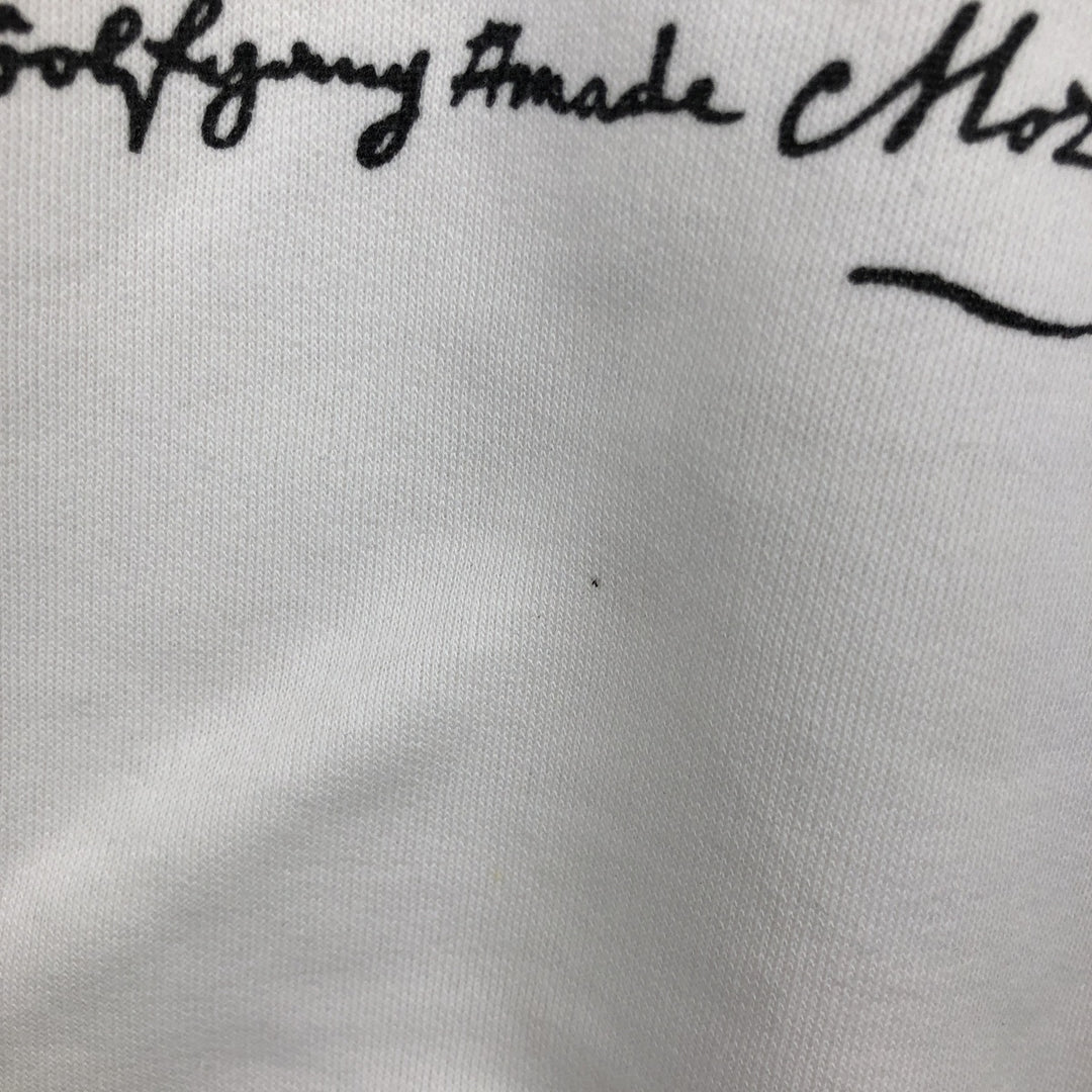 Wolfgang Amadeus Mozart Print Sweatshirt (Men's Size L) unclear white type Vintage Second Hand