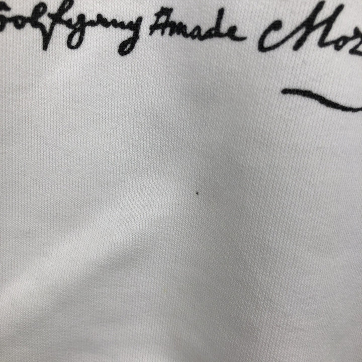 Wolfgang Amadeus Mozart Print Sweatshirt (Men's Size L) unclear white type Vintage Second Hand