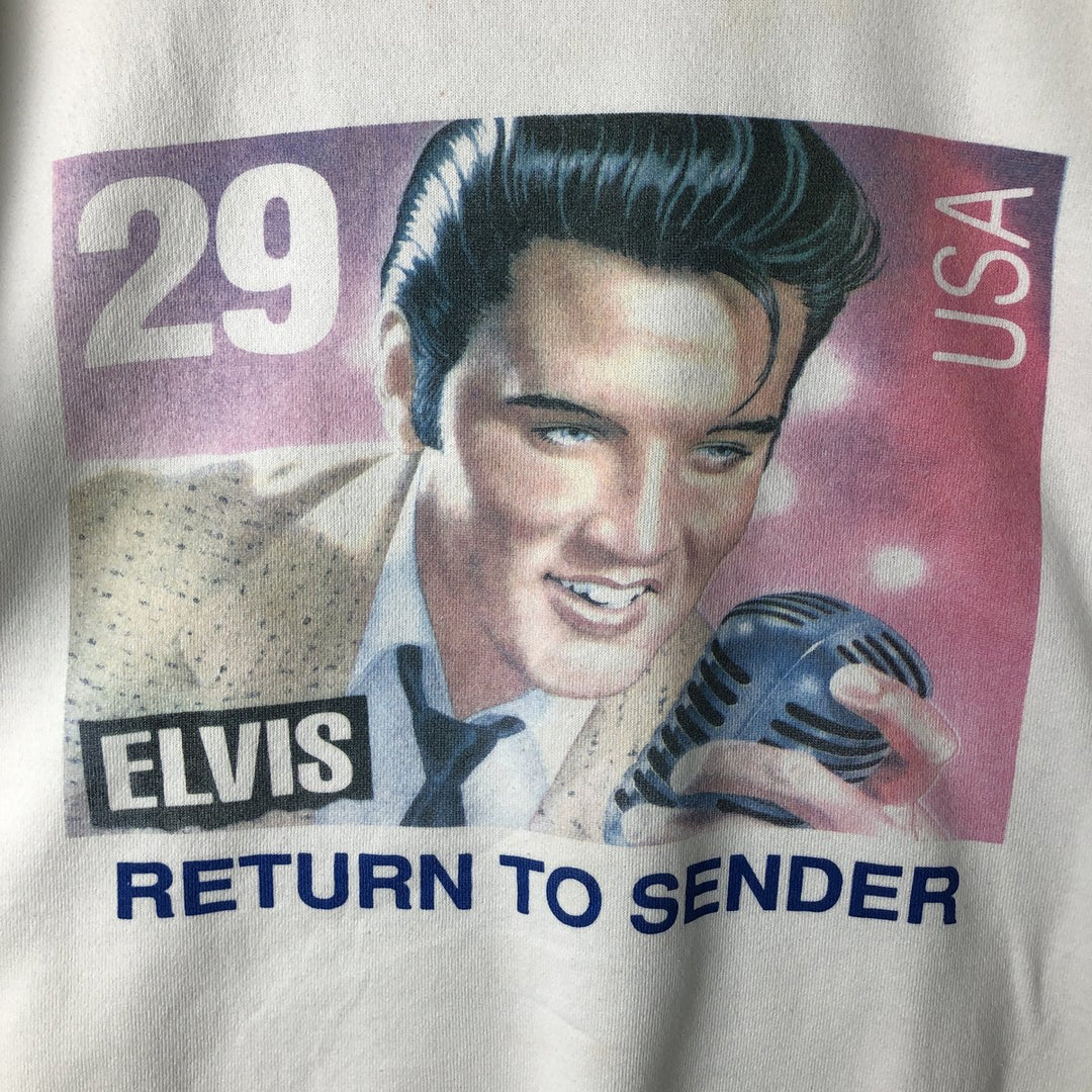 90'S Postmark print sweatshirt, made in USA, men's size L equivalent, vintage. cotton white type Vintage Second Hand