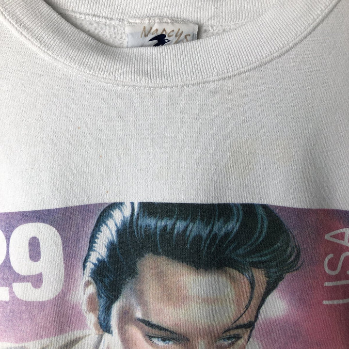 90'S Postmark print sweatshirt, made in USA, men's size L equivalent, vintage. cotton white type Vintage Second Hand