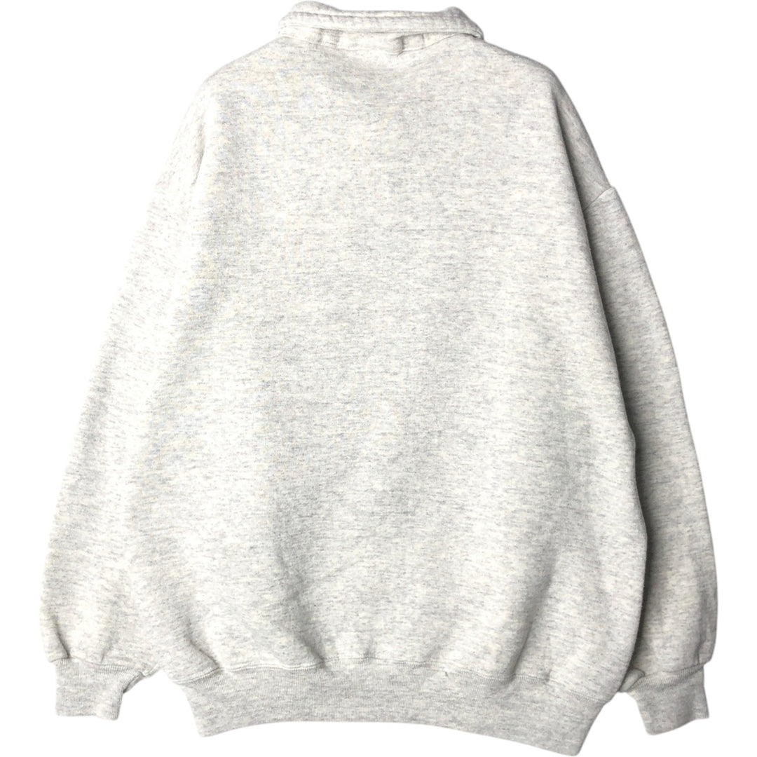 Vintage 80s-90'S Jerzees collared half-zip sweatshirt, made in the USA, men's size L polyester gray type Vintage Second Hand