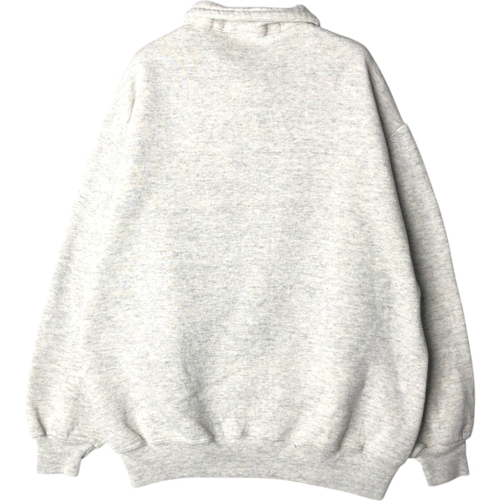 Vintage 80s-90'S Jerzees collared half-zip sweatshirt, made in the USA, men's size L polyester gray type Vintage Second Hand
