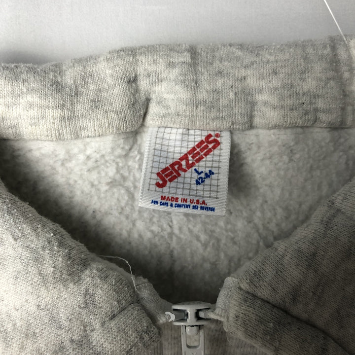 Vintage 80s-90'S Jerzees collared half-zip sweatshirt, made in the USA, men's size L polyester gray type Vintage Second Hand