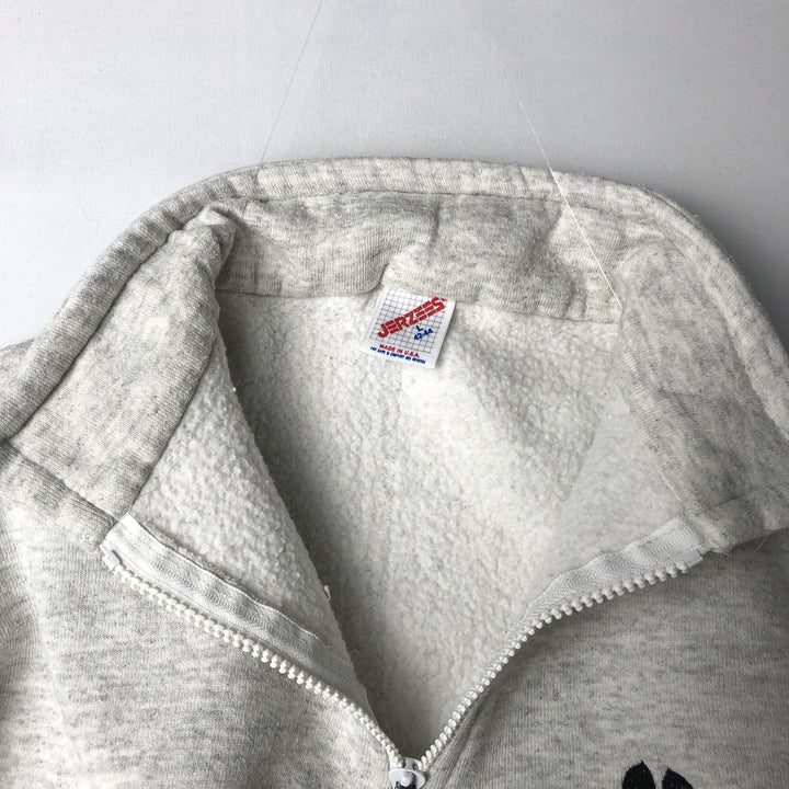Vintage 80s-90'S Jerzees collared half-zip sweatshirt, made in the USA, men's size L polyester gray type Vintage Second Hand