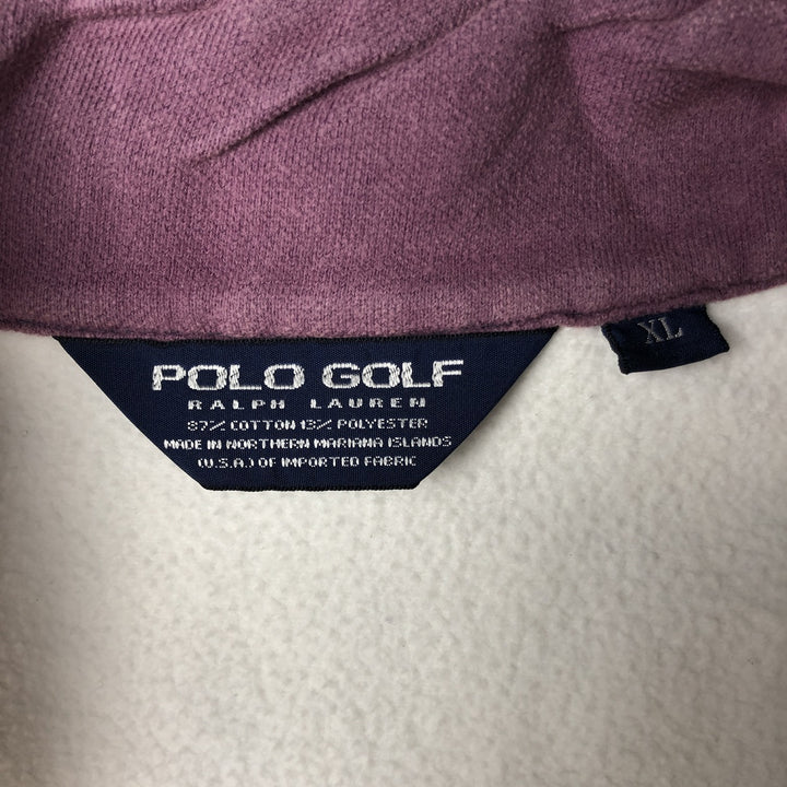 Ralph Lauren POLO GOLF Half-Zip Sweatshirt, Men's XL cotton white type Vintage Second Hand