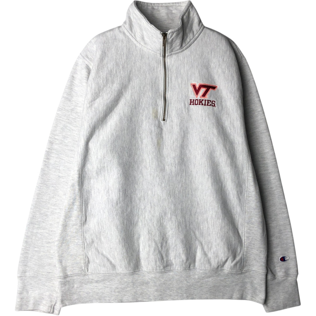 Champion Reverse Weave College Half-Zip Sweatshirt (Men's Size L) unclear gray type Vintage Second Hand