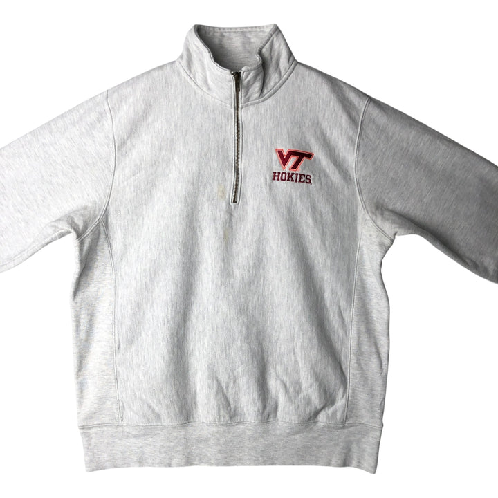 Champion Reverse Weave College Half-Zip Sweatshirt (Men's Size L) unclear gray type Vintage Second Hand