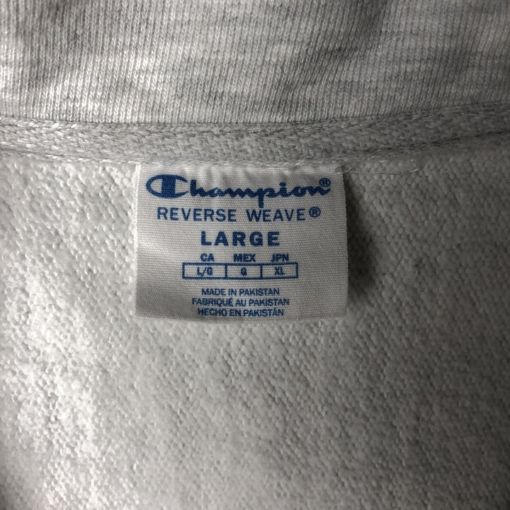 Champion Reverse Weave College Half-Zip Sweatshirt (Men's Size L) unclear gray type Vintage Second Hand