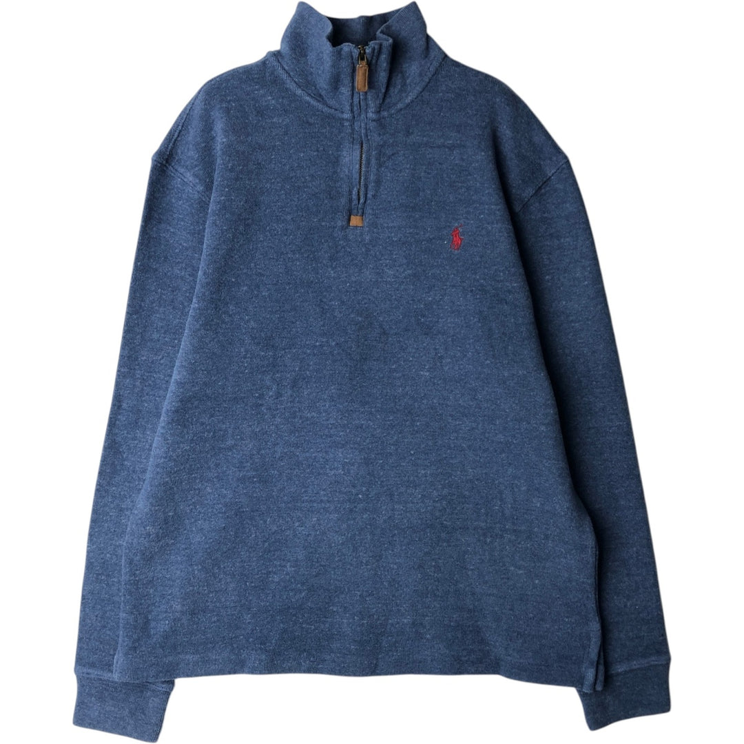 Ralph Lauren POLO RALPH LAUREN Half-zip sweatshirt, men's M size cotton Navy blue Vintage Second Hand