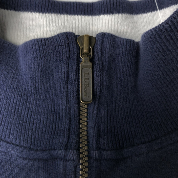 70s-80'S LL Bean Half-Zip Sweatshirt, Made in USA, Men's Size L (Equivalent), Vintage cotton navy blue type Vintage Second Hand