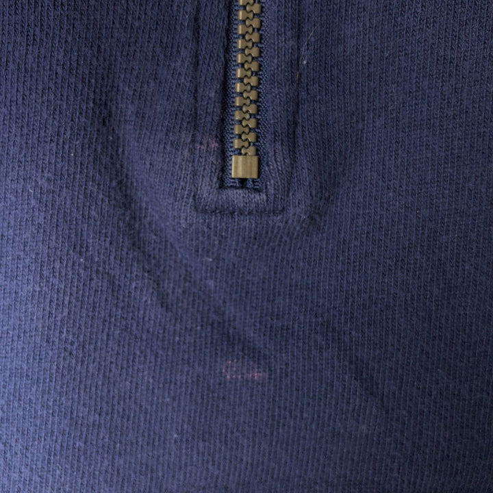 70s-80'S LL Bean Half-Zip Sweatshirt, Made in USA, Men's Size L (Equivalent), Vintage cotton navy blue type Vintage Second Hand