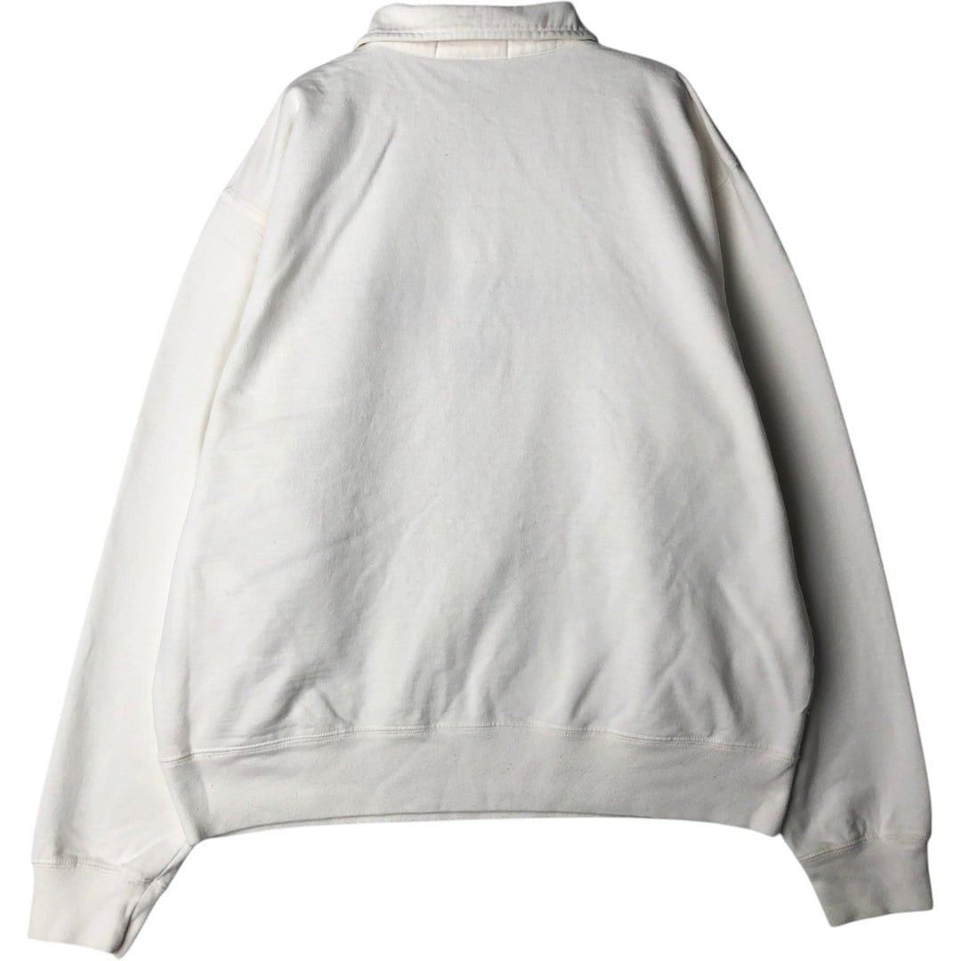 90'S Ralph Lauren Polo Sport American flag pattern collared half-zip sweatshirt, men's size M (approx.) cotton white type Vintage Second Hand