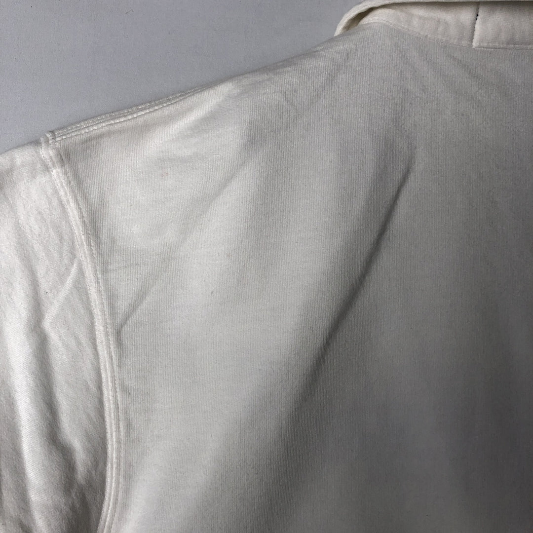 90'S Ralph Lauren Polo Sport American flag pattern collared half-zip sweatshirt, men's size M (approx.) cotton white type Vintage Second Hand
