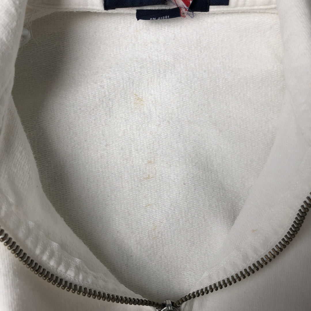 90'S Ralph Lauren Polo Sport American flag pattern collared half-zip sweatshirt, men's size M (approx.) cotton white type Vintage Second Hand