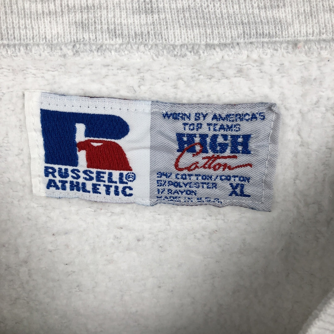 90'S Russell Advertising Sweatshirt, Made in USA, Men's XL equivalent, Vintage cotton gray type Vintage Second Hand