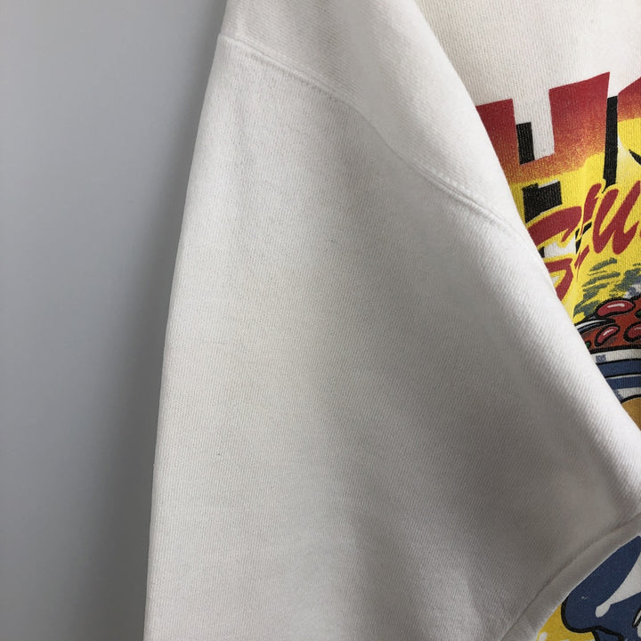 90'S TABASCO Advertising Sweatshirt, Men's Size L (approx.), Vintage unclear white type Vintage Second Hand