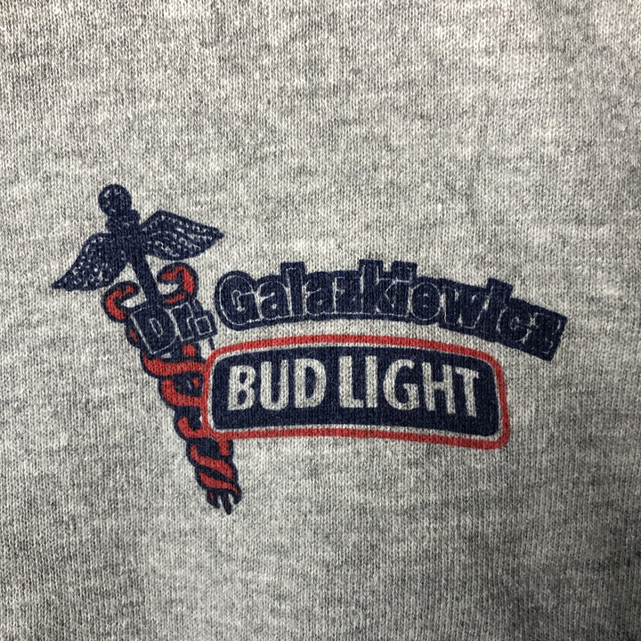 Tultex Bud Light Advertising Sweatshirt, Made in USA, Men's XL equivalent, Vintage. cotton gray type Vintage Second Hand
