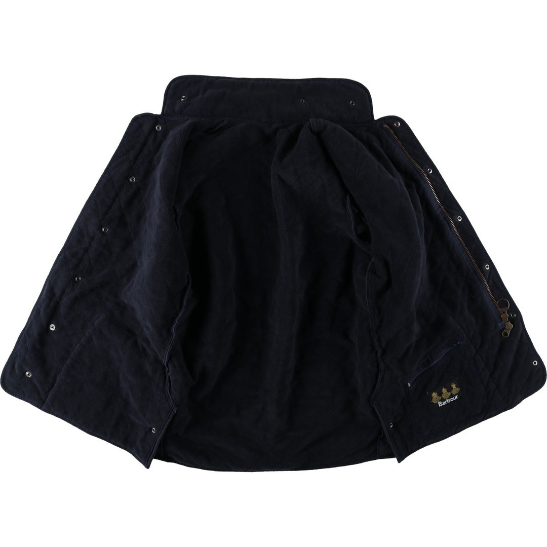 2000'S Barbour Microfibre Polarquilt Long 3-Warrant Quilted Puffer Jacket, Men's Size XL (approx.) polyester navy blue type Vintage Second Hand