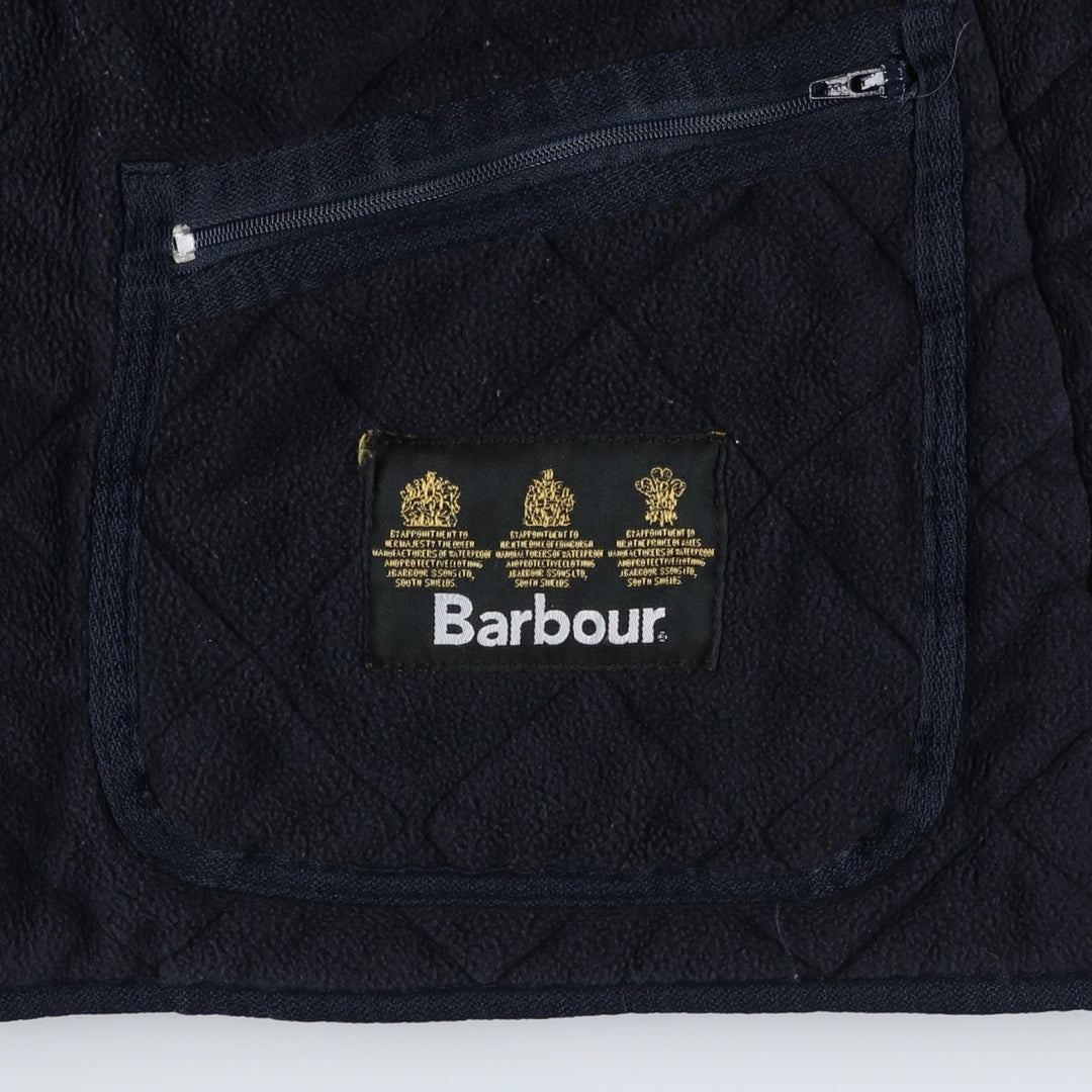 2000'S Barbour Microfibre Polarquilt Long 3-Warrant Quilted Puffer Jacket, Men's Size XL (approx.) polyester navy blue type Vintage Second Hand