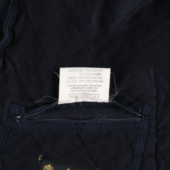 2000'S Barbour Microfibre Polarquilt Long 3-Warrant Quilted Puffer Jacket, Men's Size XL (approx.) polyester navy blue type Vintage Second Hand
