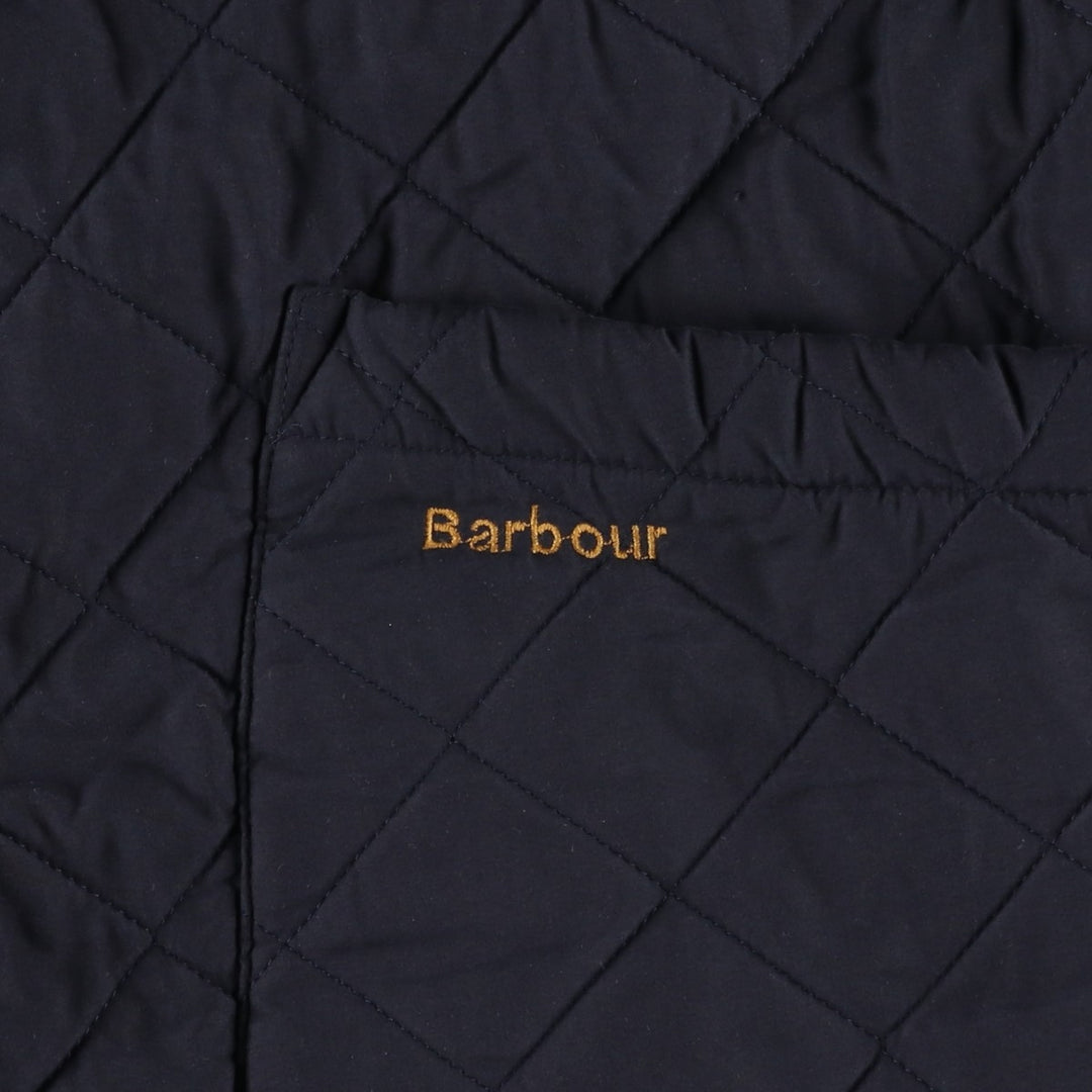 2000'S Barbour Microfibre Polarquilt Long 3-Warrant Quilted Puffer Jacket, Men's Size XL (approx.) polyester navy blue type Vintage Second Hand