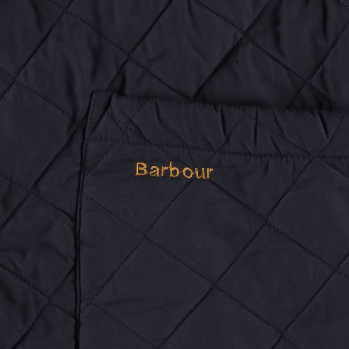 2000'S Barbour Microfibre Polarquilt Long 3-Warrant Quilted Puffer Jacket, Men's Size XL (approx.) polyester navy blue type Vintage Second Hand
