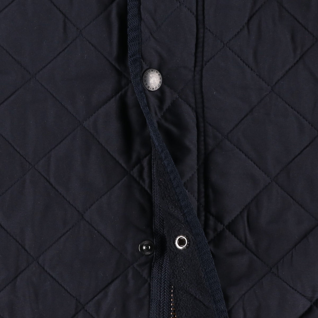 2000'S Barbour Microfibre Polarquilt Long 3-Warrant Quilted Puffer Jacket, Men's Size XL (approx.) polyester navy blue type Vintage Second Hand