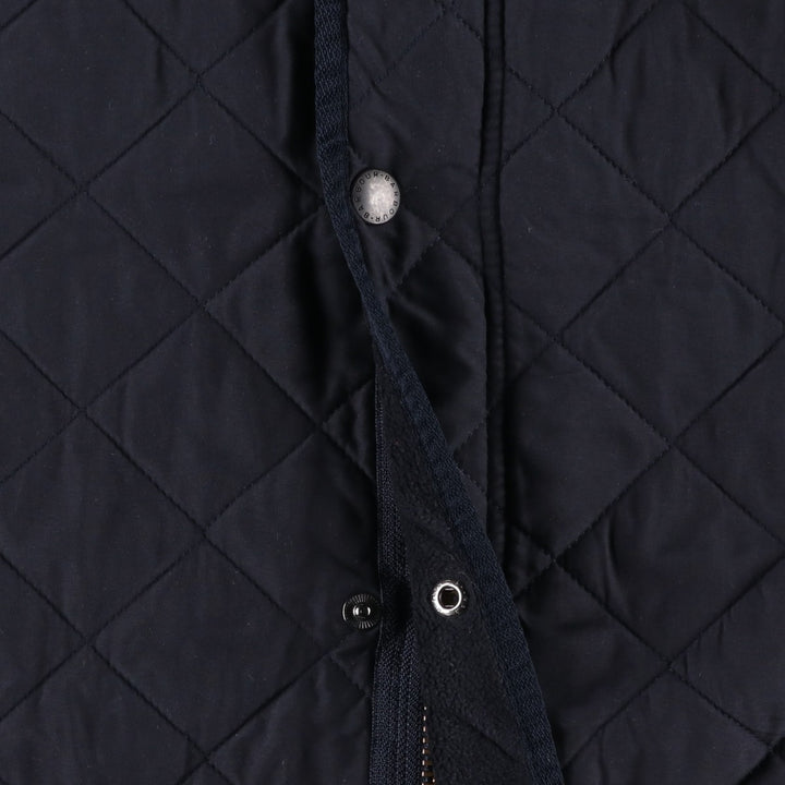 2000'S Barbour Microfibre Polarquilt Long 3-Warrant Quilted Puffer Jacket, Men's Size XL (approx.) polyester navy blue type Vintage Second Hand