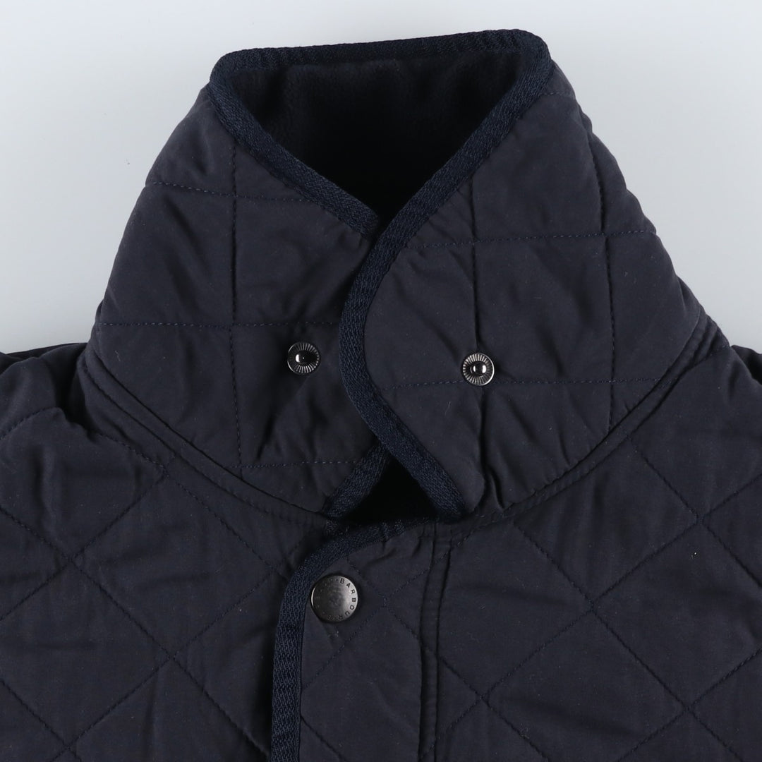 2000'S Barbour Microfibre Polarquilt Long 3-Warrant Quilted Puffer Jacket, Men's Size XL (approx.) polyester navy blue type Vintage Second Hand