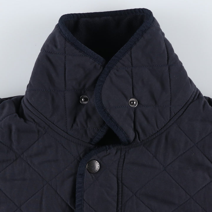 2000'S Barbour Microfibre Polarquilt Long 3-Warrant Quilted Puffer Jacket, Men's Size XL (approx.) polyester navy blue type Vintage Second Hand