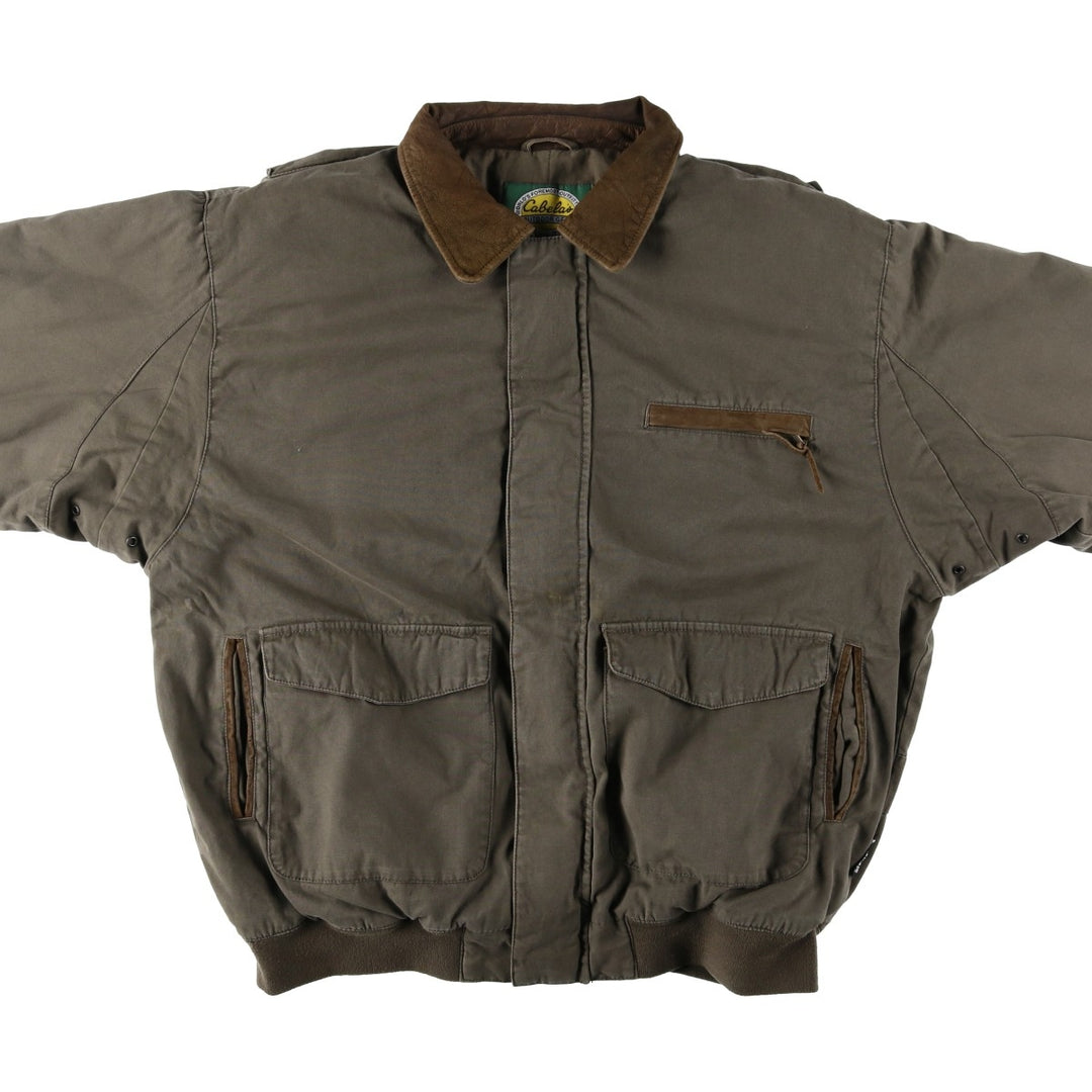 90'S Cabelas padded puffer jacket, men's size XL, vintage. cotton Khaki type Vintage Second Hand
