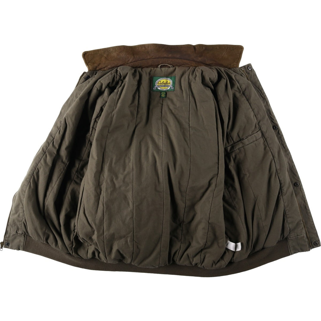 90'S Cabelas padded puffer jacket, men's size XL, vintage. cotton Khaki type Vintage Second Hand
