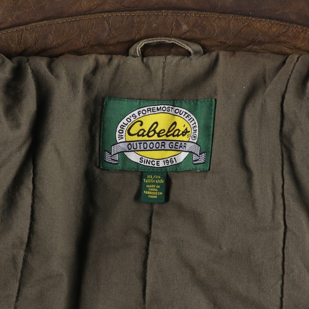 90'S Cabelas padded puffer jacket, men's size XL, vintage. cotton Khaki type Vintage Second Hand