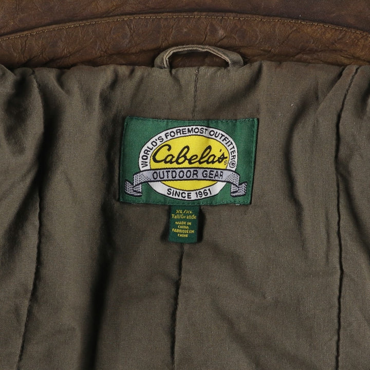 90'S Cabelas padded puffer jacket, men's size XL, vintage. cotton Khaki type Vintage Second Hand