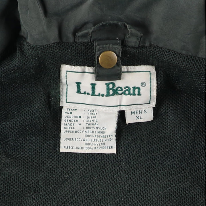 90s-00'S LLBean Mountain Parka Shell Jacket, Men's XL equivalent, Vintage Nylon Green type dark green Vintage Second Hand