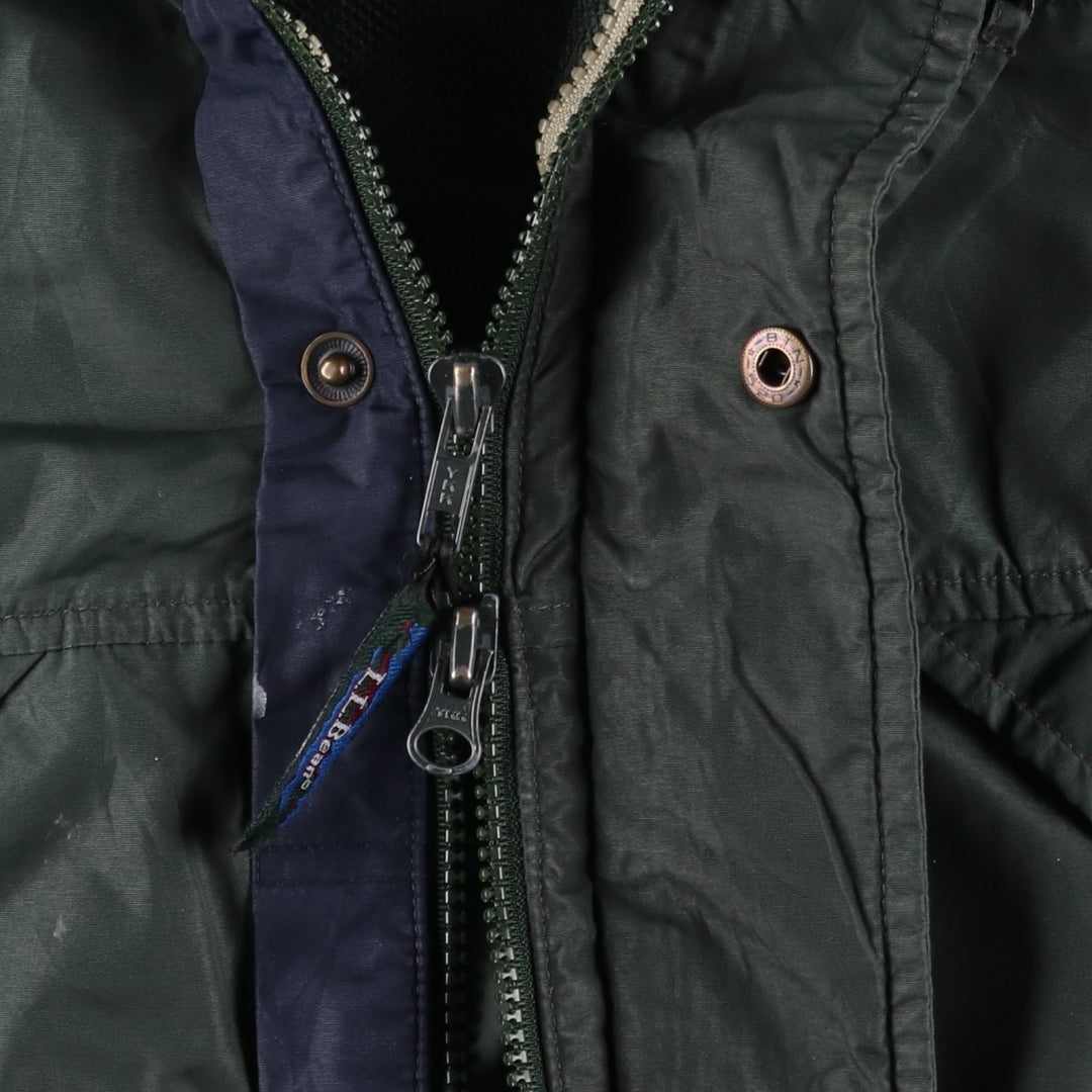 90s-00'S LLBean Mountain Parka Shell Jacket, Men's XL equivalent, Vintage Nylon Green type dark green Vintage Second Hand