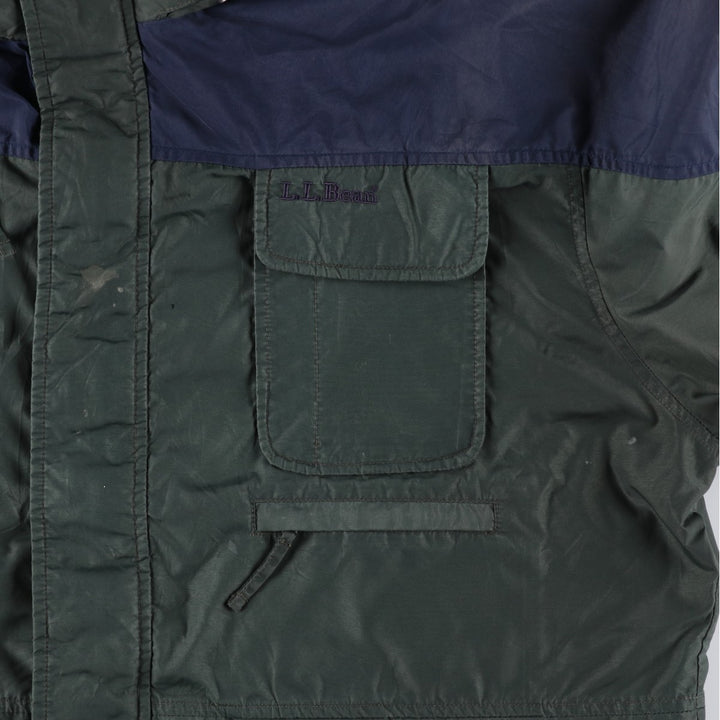 90s-00'S LLBean Mountain Parka Shell Jacket, Men's XL equivalent, Vintage Nylon Green type dark green Vintage Second Hand