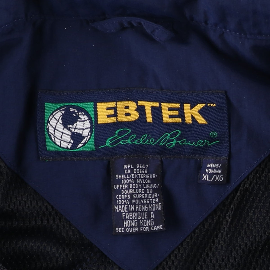 1990'S Eddie Bauer EBTEK Anorak Jacket, Men's XL equivalent, Vintage Nylon navy blue type Vintage Second Hand