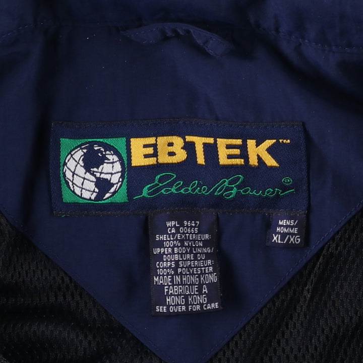1990'S Eddie Bauer EBTEK Anorak Jacket, Men's XL equivalent, Vintage Nylon navy blue type Vintage Second Hand