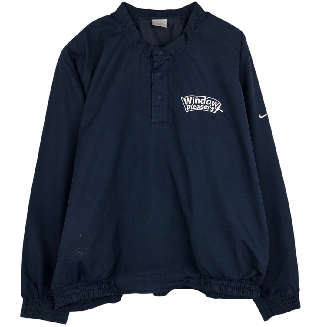 2000'S Nike Half Snap Warm-Up Pullover, Men's Size L polyester navy blue type Vintage Second Hand