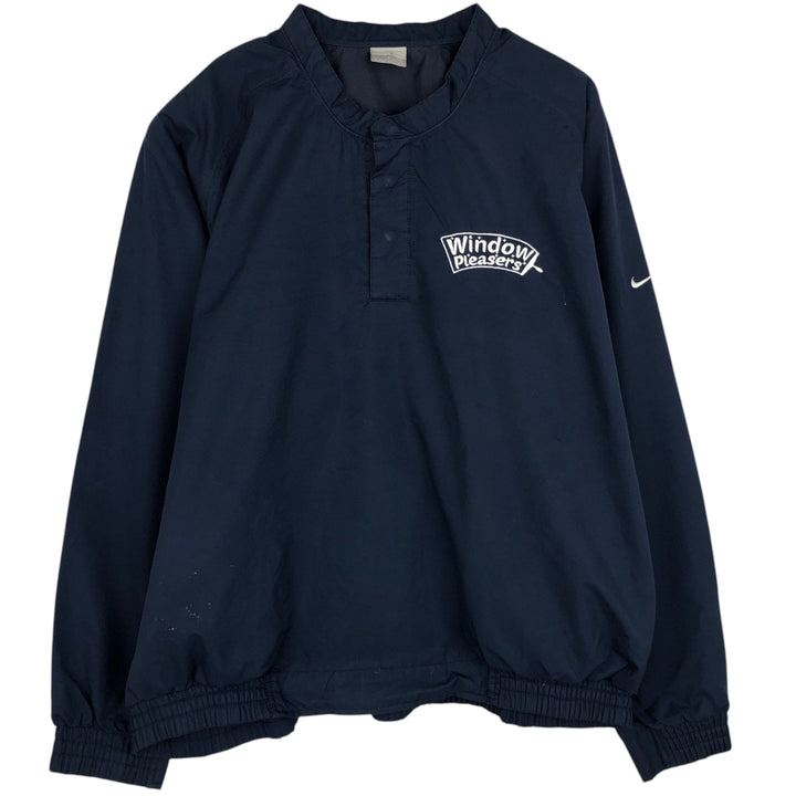 2000'S Nike Half Snap Warm-Up Pullover, Men's Size L polyester navy blue type Vintage Second Hand