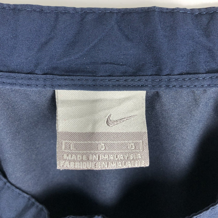 2000'S Nike Half Snap Warm-Up Pullover, Men's Size L polyester navy blue type Vintage Second Hand