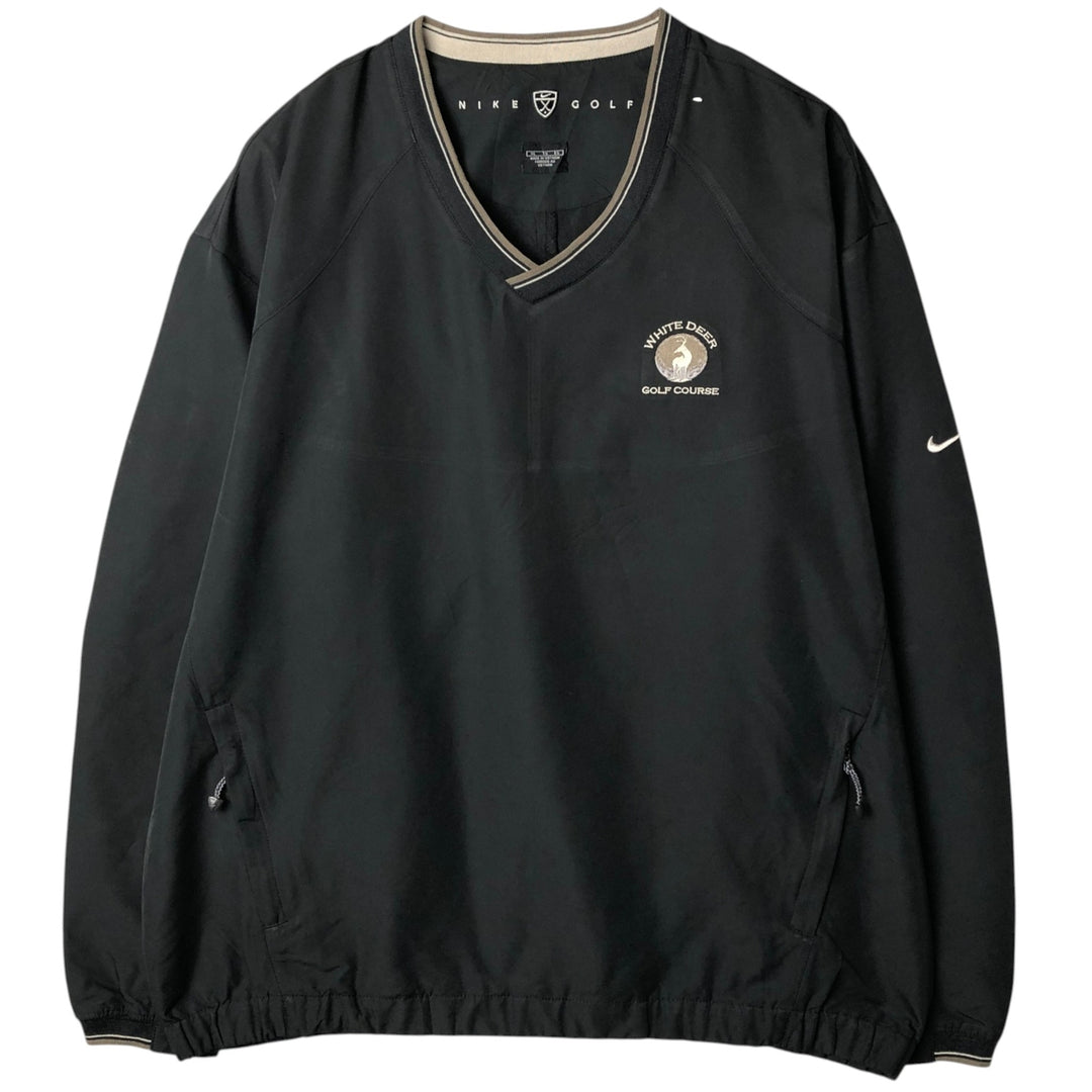 Nike Golf V-Neck Warm-Up Pullover, Men's XL polyester black type Vintage Second Hand
