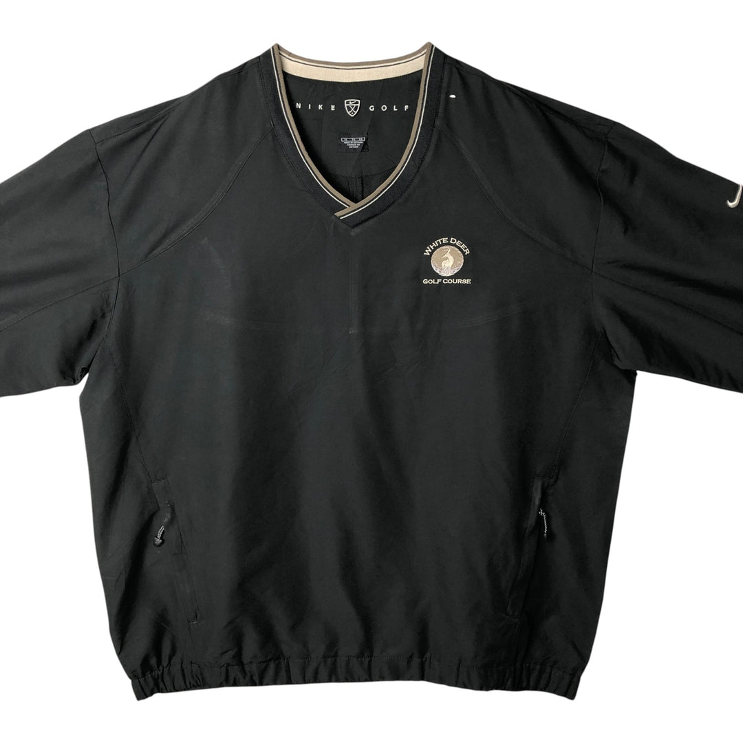 Nike Golf V-Neck Warm-Up Pullover, Men's XL polyester black type Vintage Second Hand