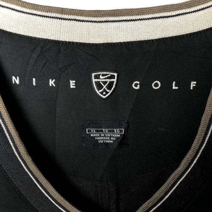 Nike Golf V-Neck Warm-Up Pullover, Men's XL polyester black type Vintage Second Hand