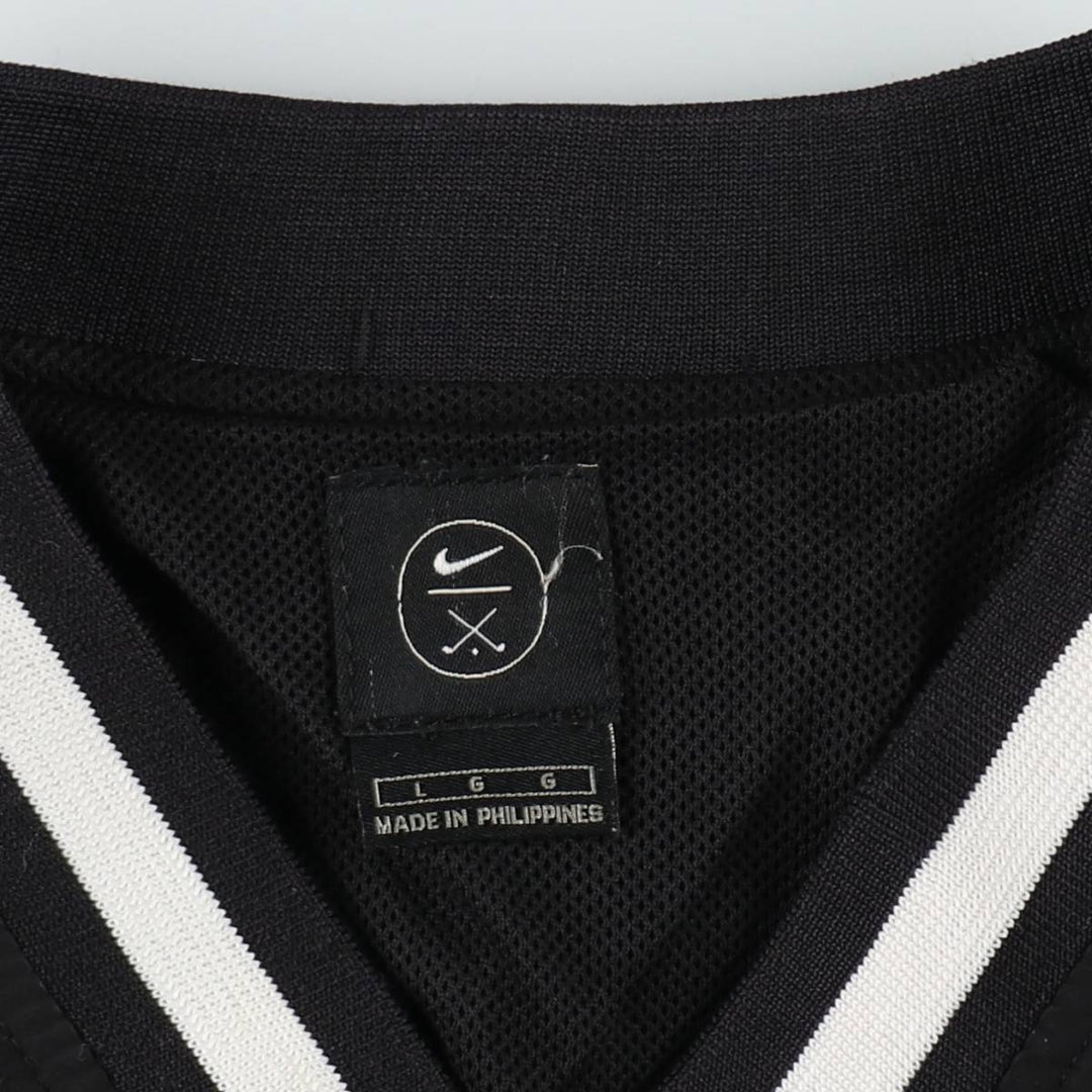 Nike Golf V-Neck College Warm-Up Pullover (Men's Size L) polyester black type Vintage Second Hand