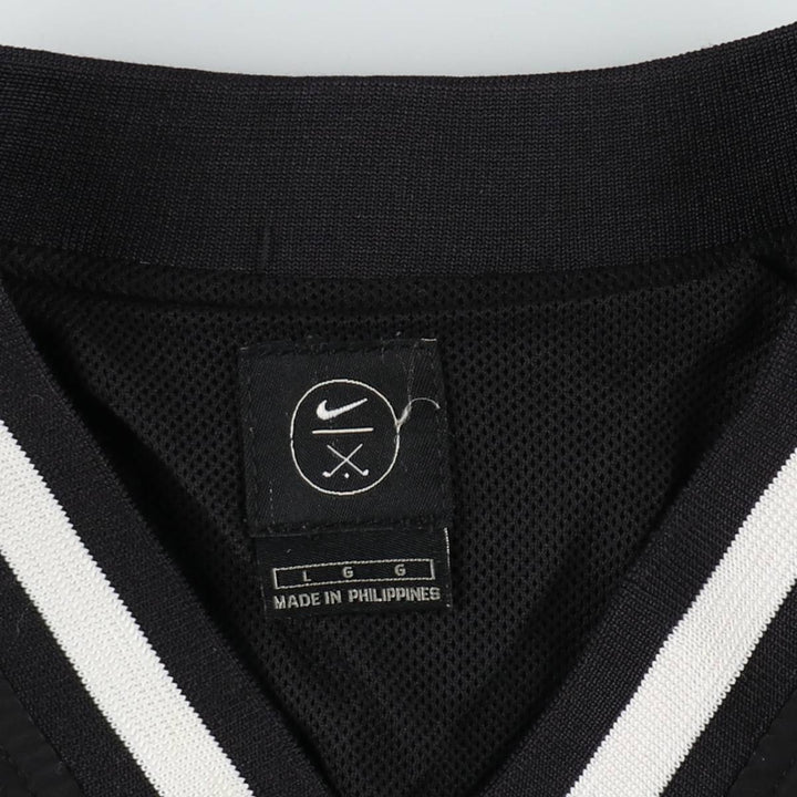 Nike Golf V-Neck College Warm-Up Pullover (Men's Size L) polyester black type Vintage Second Hand