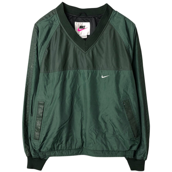 90'S Nike V-neck nylon pullover, men's size M, vintage Nylon Green type dark green Vintage Second Hand